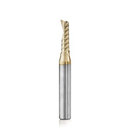 Amana Tool 51478-Z SC Spiral O Single Flute ZrN Coated Aluminum Cutting 3/16 D x 5/8 CH x 1/4 SHK x 2 Inch Long Up-Cut ?Router Bit with Mirror Finish