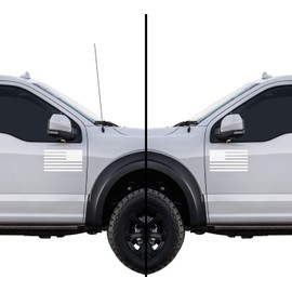 Hill Country Vinyl American US Flag [Pick Color/Size] Vinyl Decal Sticker for Laptop/Car/Truck/Window/Bumper (7.5in Subdued Pair, Gloss White)