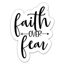 Faith Over Fear Stickers - 2 Pack - Waterproof Vinyl for Car, Phone, Water Bottle, Laptop - Faith Hope Love Decals (2-Pack)