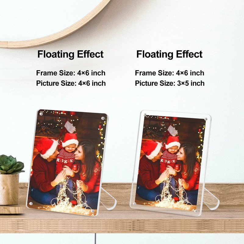Boxalls 4x6 Inches Acrylic Picture Frame with Stand, Clear Photo