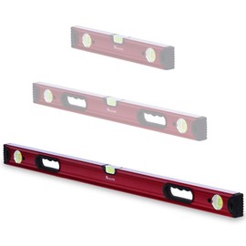 Kaleas Professional Spirit Level with Triple Precision Levels 0.4 mm/m, Handle, Anodised Aluminium Profile, Robust End Caps, All-Round Readable (34193) (100 cm)