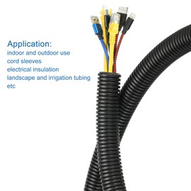 DMiotech 21mm x 17mm x 4M Nylon No Split Corrugated Tube for Indoor Outdoor Cord Management Lap Organization Office Garden