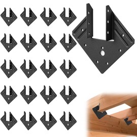 JJUNW 20 PCS Black Hurricane Tie for Rafter, 13 Gauge(Thick 2.2mm) Joist Hangers Fit 2x4, 2x6 Truss to Rafter Connector for Roofing Trusses Wood Timber Brackets, Powder Coating