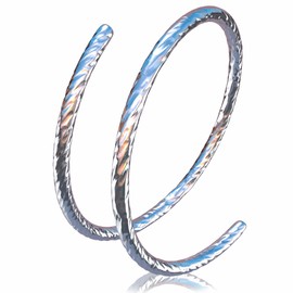 Tiny Silver Double Hoop Nose Ring - Cut Wire Silver Spiral Nose Ring 20 Gauge Snug Double Nose Piercing Thin Nose Piercings Hoops (sterling-silver)