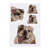 4 x 'Happy Bulldog' Temporary Tattoos - Water Resistant, Skin-Safe,