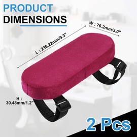 sourcing map 2Pcs Office Chair Arm Pads, Memory Foam Armrest Pad Arm Cushion Comfortable for Computer Gaming Chairs Wheelchair, Rose Red