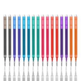 Pack of 16 Refills, Replacement Leads for Pens, Coloured Refill Set, 8 Colours, 0.7 mm Thickness, Ideal for School, Office and Everyday Use