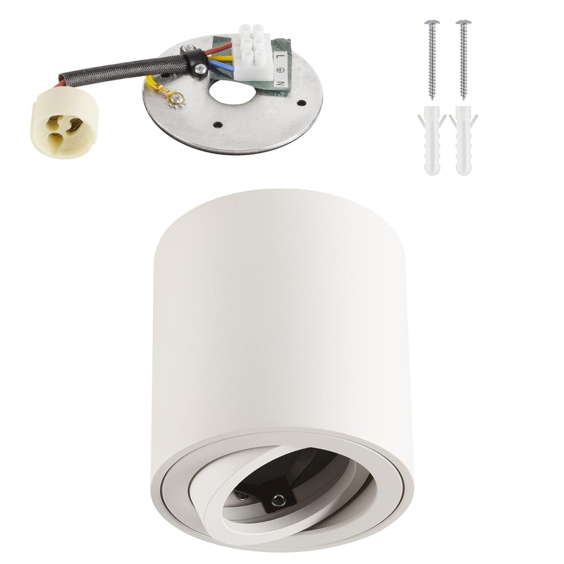 Gleonlux LED Surface-Mounted Spotlight, Flat Swivelling Spot Light, 230 V