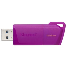 Kingston USB DataTraveler Exodia M, Capacidad: 128GB, USB-A 3.2 Gen 1, Color: Morado Neon, SKU: KC-U2L128-7LP