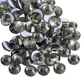 Beadsland Hotfix - 1440 diamantes de imitación de cristal con parte trasera plana para manualidades, ropa, decoración de bricolaje, diamante negro, SS