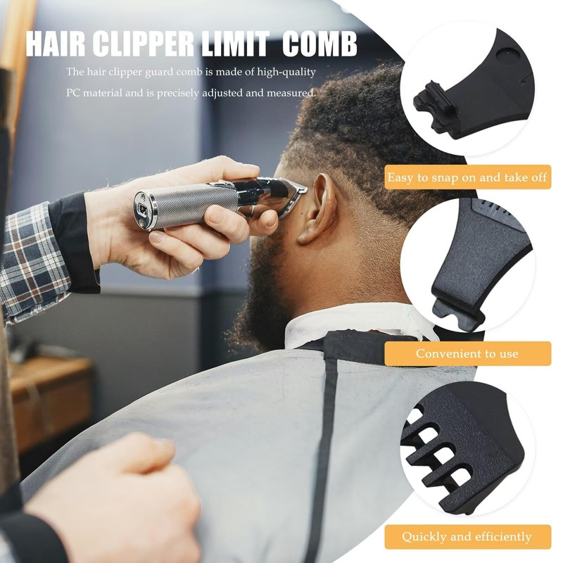 8Pcs Universal Hair Trimmer Clipper Limit Comb Guide Sets Replacement