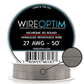 WIREOPTIM - 27 AWG - Nichrome 80 Resistance Wire - 50 Feet