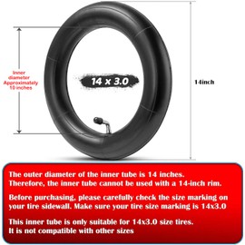 14x3.0 Tube with Bent Valve for Ebike 14x3.00 Inner Tube Thickened Design for Electric Bike