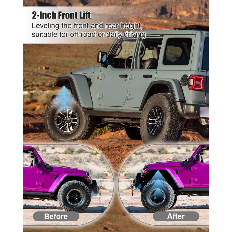 2" Front Coil Spring Spacer Set，Leveling Kit Compatible with Jeep