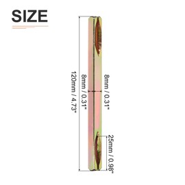 DTGN 120mmx25mm(LxT) Door Knob Spindle - 1Pack - Good for Most Mortise Type Door Knobs - Iron Square Drive System Spindle Replacement Door Handle Spindle Bar - Golden