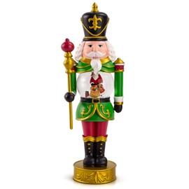 Christmas Nutcracker Ornaments with Snow Globe, 8.3 Inch Christmas Nutcracker Figures, Traditional Painted Nutcracker Soldier Dolls Collector Nutcracker Dolls Home Decor
