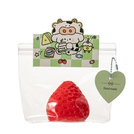 QCROAD SQUISHY Handmade Strawberry Taba Squishy Toys, Ultra Soft Silicone Stress Relief Toys for Kids ， Adults, Women,Men, Reusable Non-Toxic Squeeze Toys for Relaxation & Sensory Play(Big Strawberry)