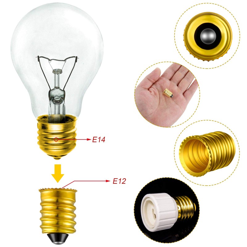Honoson 15 Pieces E14 to E12 Adapter Converter Lamp Adapter