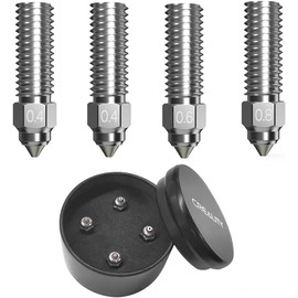 Bimetal 4pcs Upgrade K1/ K1 Max High Flow Nozzle Kit 0.4mm 0.6mm 0.8mm Hardened Steel Plated Copper Bimetallic nozzles compatible with Creality K1 Max, CR-M4, Ender 3 V3 KE, CR10 SE 3D printer