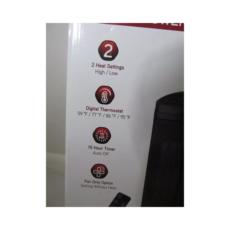 Konwin 16" Oscillating Ceramic Tower Heater for Medium Room Size,