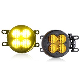 AUYICH Yellow LED Fog Lights Fits For 2012-2023 Tacoma,2014-2021 Tundra,2010-2024 4Runner,2011-2019 Toyota Sienna,2009-2016 Toyota Corolla,2008-2013 LX570(SAE Fog Lamp,Amber LED Light Kit)