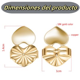 Lovgrin 6 Pares de Elevadores de Aretes Ajustables, Alzadores de Pendientes, Ajustable para Pendientes Pesados, No Pierde el Color, Lóbulos de Oreja,