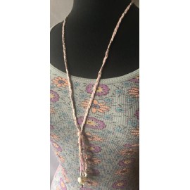 American Eagle Outfitters Pink Braided Yarn Charm Dangle Necklace -New