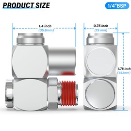 TAILONZ PNEUMATIC 2pcs 1/4 Inch Air Tool Swivel Fitting 360 Degree Swivel Air Hose Connector Industrial Swivel Portable Air Tool Adapter