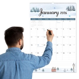 GuassLee Extra Large Wall Calendar 2026-2027, 20"x 30" Big Vertical Wall Calendar 2026, Jan. 2026 to Jun. 2027, 18-Month Hanging Planner Wall with Julian Date for Office Home School Organizing