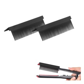 Flat Iron Comb Attachment 2 Sets, Removable Hair Straightener Comb, The Comb for Flat Iron for Black Hair, Professional or Home Use Compact Straightening Comb Styling Tool Black