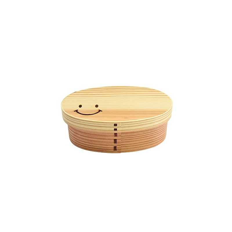 Karyu Magewappa Lunch Box Design-Smile L S21-32-13s Natural Approx. 7.9