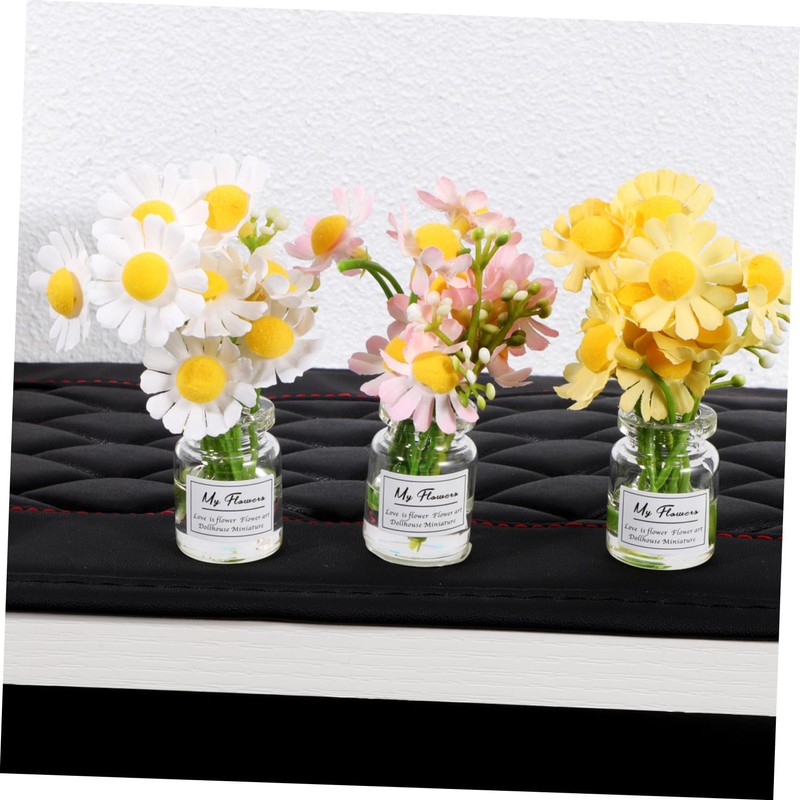 ULTECHNOVO 3 Pcs Cute Mini Flower Vases for Car Aesthetic
