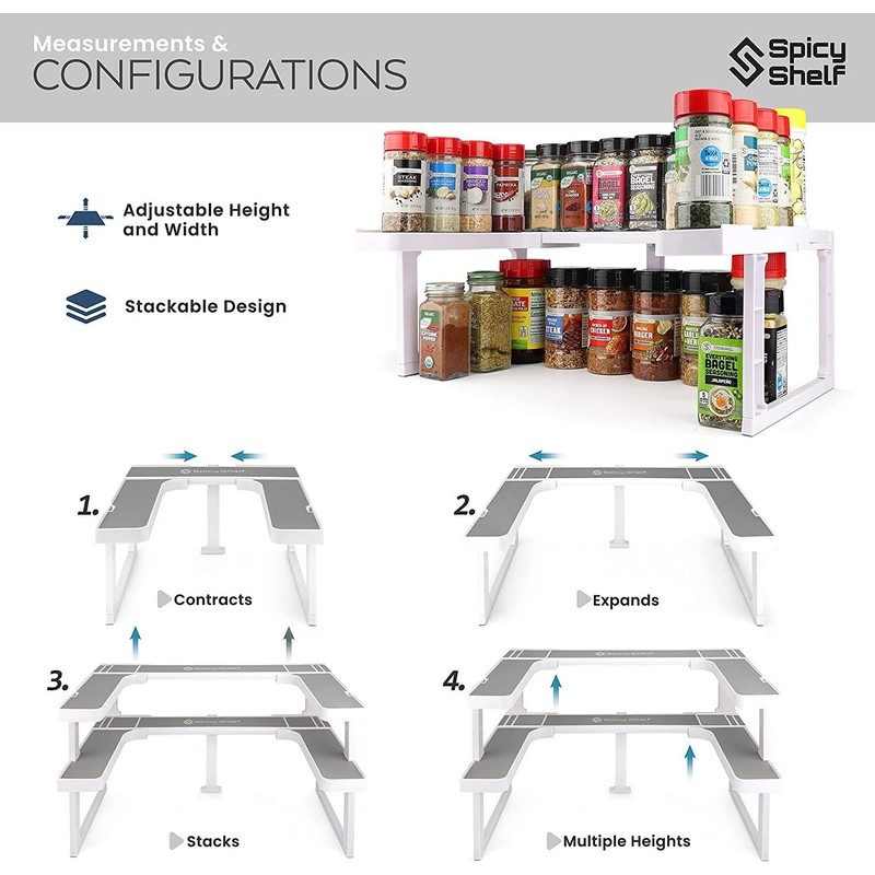 Spicy Shelf Deluxe - Expandable Spice Rack and Stackable Cabinet