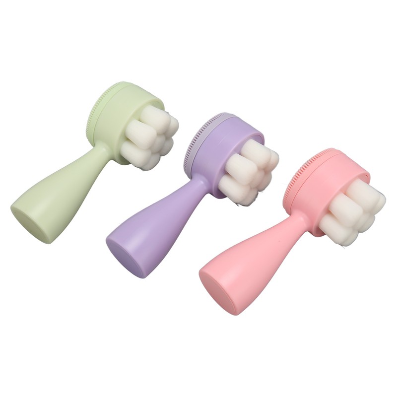 3pcs Facial Cleansing Brush Deep Cleansing Exfoliation Removing Blackhead Massaging