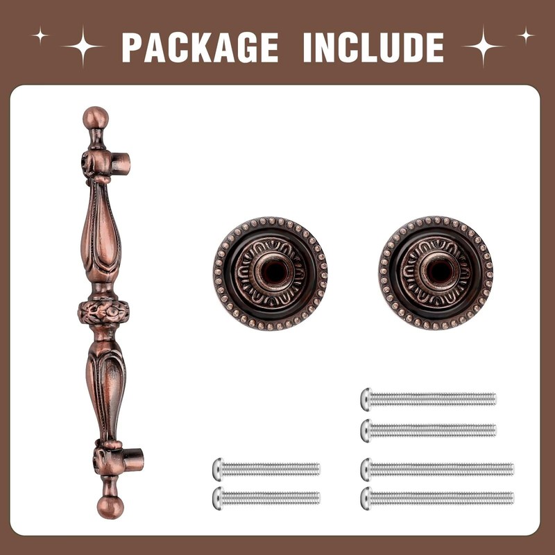 NIZADO Antique Copper Cabinet Pulls 2.5 Inch, Vintage Drawer Pulls