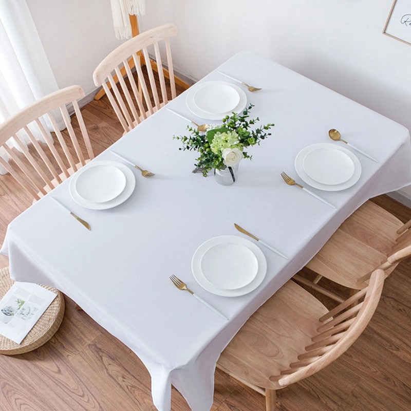 Fabstyles Hotel Solid White Cotton Tablecloth - Rectangle, 60, 60