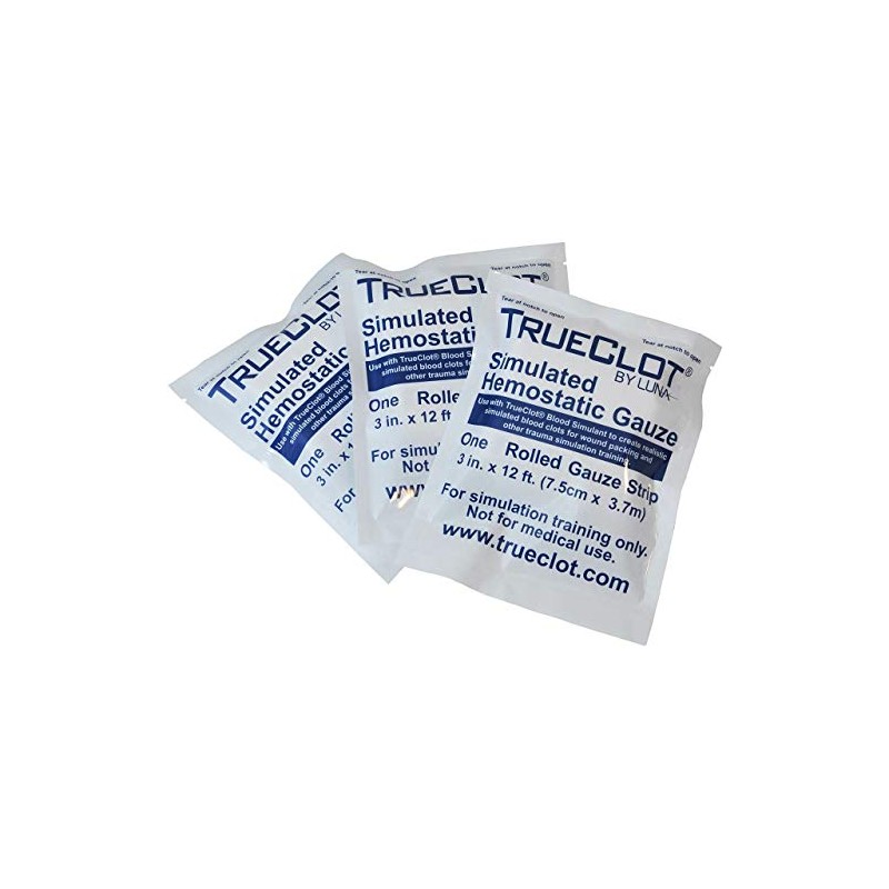 TrueClot Simulated Hemostatic Gauze (for Training ONLY) (3-Pack 12 FT