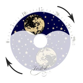 JUSTIME 14 Inch Exclusive Solid Oak Wood Non-Ticking Sweep Mechanical Specialty Moon Phase Moving Dial Wall Clock, Gift, Home Décor