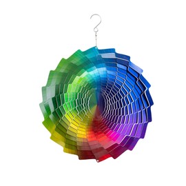 Kinetic Art Metal Wind Chime - Slightly Rotating 3D Hanging Wind Chime - Rainbow Fountain Diameter 30 x Height 38 cm Stainless Steel Including Suspension and Swivels, Weather-Resistant, Attractive