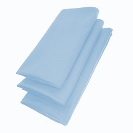 Elegant Napkins Set / 3 Fabric Napkins in Blue/Light Blue Square 45 cm x 45 cm - Table Cloths / Mouth Cloth / Sky Blue