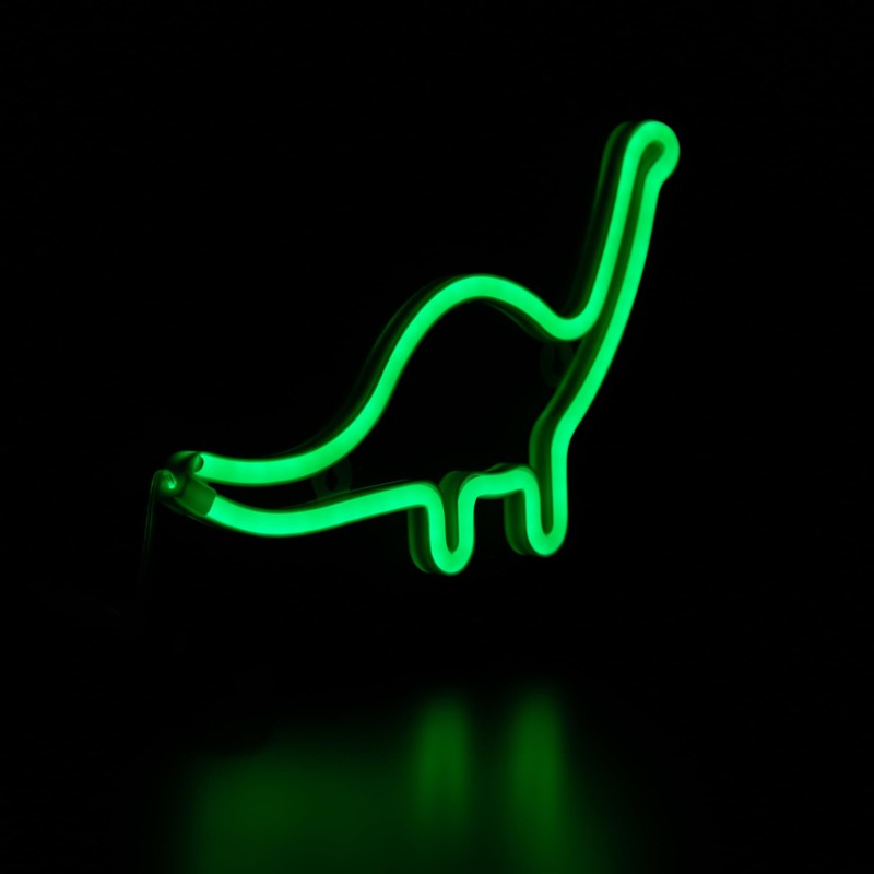 12" Green Brontosaurus LED Lighted Neon Dinosaur Silhouette