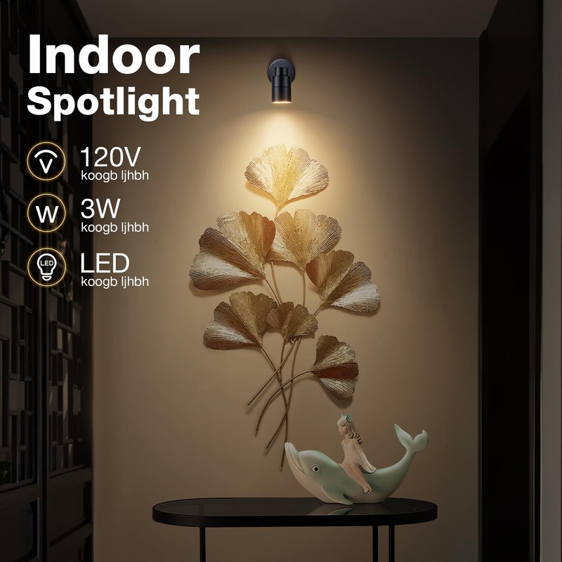 SUNVIE 2 Pack LED 120V SpotLights Indoor, 3W Up Lights