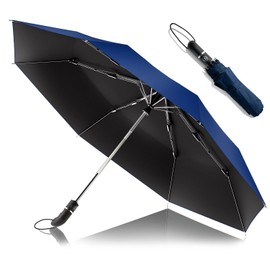 Raplu Large Durable Lightweight Folding Umbrella, Parasol, One Touch, Light Shading for Men and Women, navy