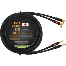 WORLDS BEST CABLES - 20 Foot - Coaxial Audiophile Single Speaker Cable for Center Channel - Custom Made Using Mogami 3082 Wire & Eminence Gold Plated Banana & Spade Plugs