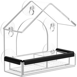 Transparent Window Feeder for Birds with 5 Suction Cups for the Window Bird House for Outdoor Use Designed to Attract Wild Birds Weatherproof and Easy to Assemble
