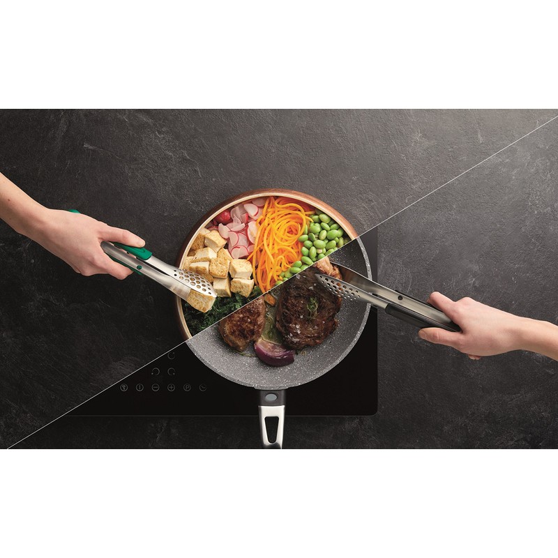MasterClass Colour-Coded Catering-Quality Stainless Steel Serving/Cooking Tongs, 24 cm -