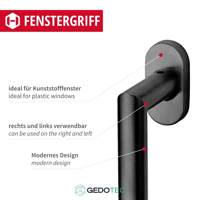 Gedotec window handle mount balcony door handle replacement patio door
