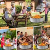 3FT Galvanized Fire Pit Ring, Foldable 36 Inch Silver Round