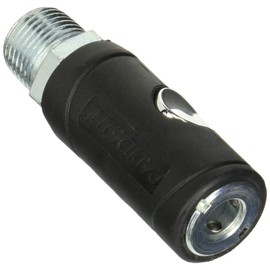 Rapidair K7241 Push Button Safety Air Quick Coupler, 1/2 Male NPT, Black