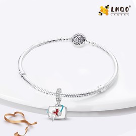 LNQOBU 925 Sterling Silver Pendant Charms for Bracelets - Glow in the dark Charms Beads fit women's Bracelets and Necklaces for Woman Jewelry Gifts